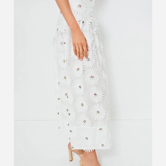 Farm Rio White Daisy 3D Floral Midi Skirt size XS - Picture 3 of 16